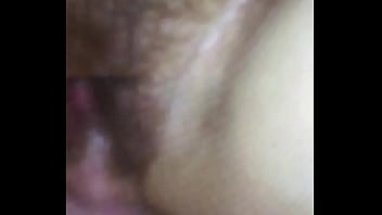 wife hairy pussy cums from bbc grinding