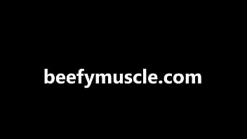 massive muscle jock flexing huge biceps gay