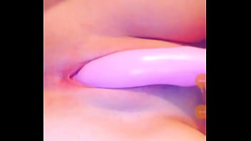 young omegle teen uses dildo