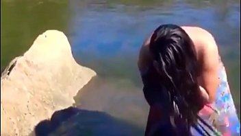 nude river bath