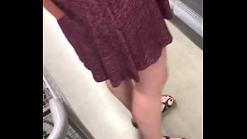 wife flashes in store