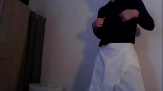 crossdresser in satin pencil skirt wanking video