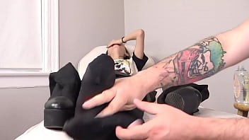 lesbains threesome pulloff boots sock tickle fight porn