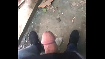 man wanking outdoors