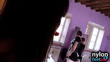 lesbian stocking foot worship