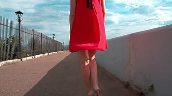 hard walk with huge anal plugin