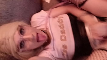 crossdresser cums on my face