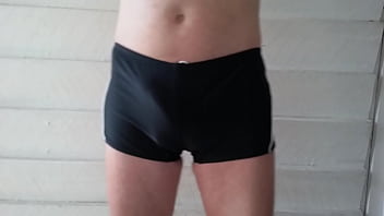 cock bulge yellow spandex