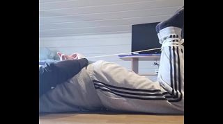 hogtied in sweatpants