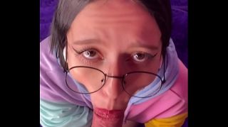 ugly nerd girl in glasses masturbating