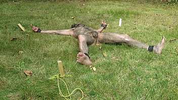 naked woman tied up spread eagle
