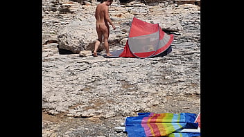 college mates naked on beach