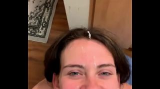 flat chested girl swallows piss