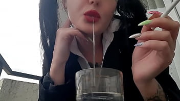 mistress spitting smoking