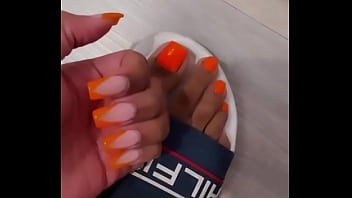 sleeping black girl feet licking