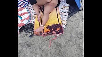 bbw wife at beach