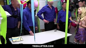 tiny blonde teen gangbang