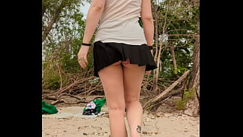 milf teasing at beach